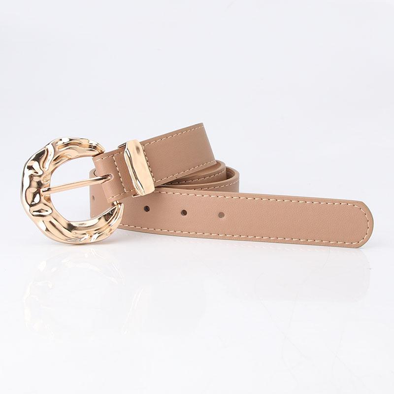 

Belts Belt Women Fashion Students Jeans Dress Decorative Trend Ladies Concave-convex Metal Buckle Two-piece Pu Leather BeltsBelts, White
