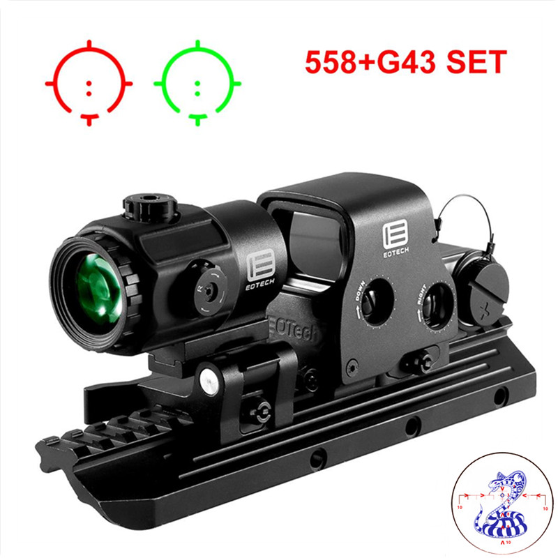 

558 G43 3x Heightening Quick Release Inner Red Dot Holographic Scope Combination Set, Customize