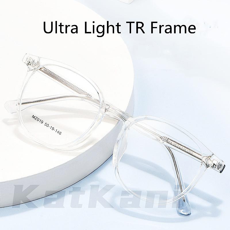 

Fashion Sunglasses Frames KatKani Retro Round Transparent Plate Eyeglasses Frame Men And Women Ultra Light Large Optical Prescription Glasse