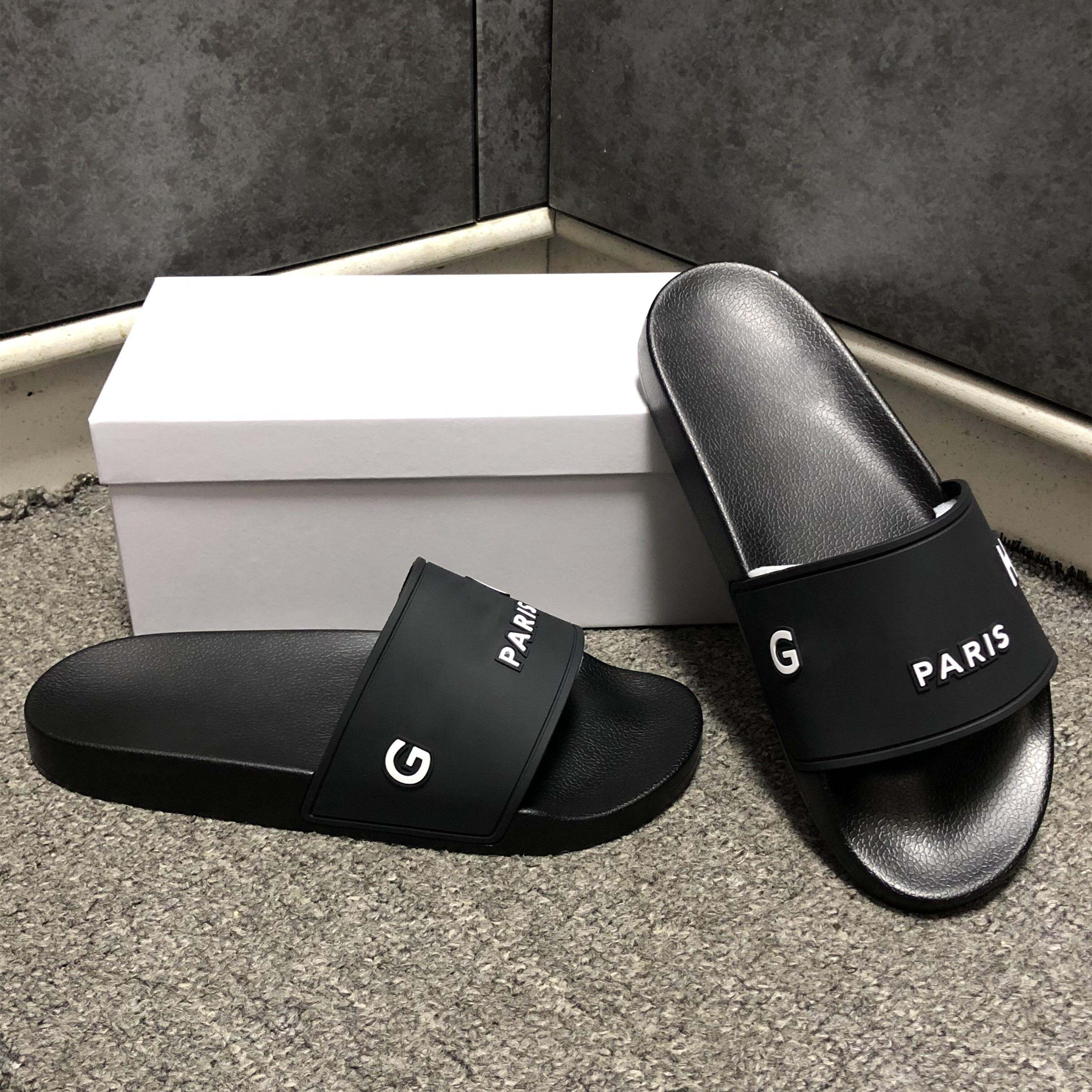 

Luxurious Slides Branded Men's Women's Slippers Classic Design Genuine Leather Sandals Luxury Slide Fashion Beach Shoes Flip Flops Slipper With Box