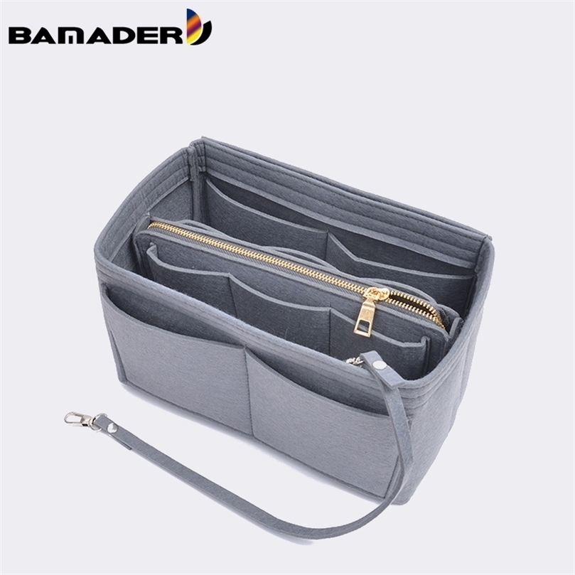 

BAMADER Multifunctional Large Capacity Makeup Storage Bag Felt Cloth Liner Travel Insert Portable In Cosmetic 220616, Khaki s