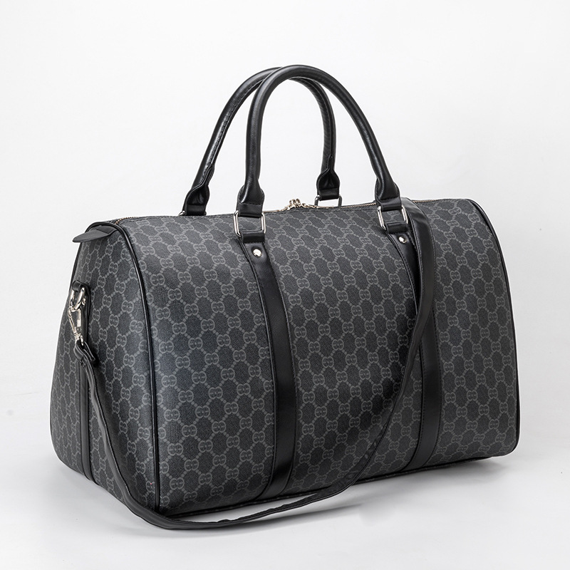 

mens leather shoulder bags horizontal large-capacity printed leisure travel bag street popular classic poker pattern fashion handbag belt decorated men backpack, Brown3-15