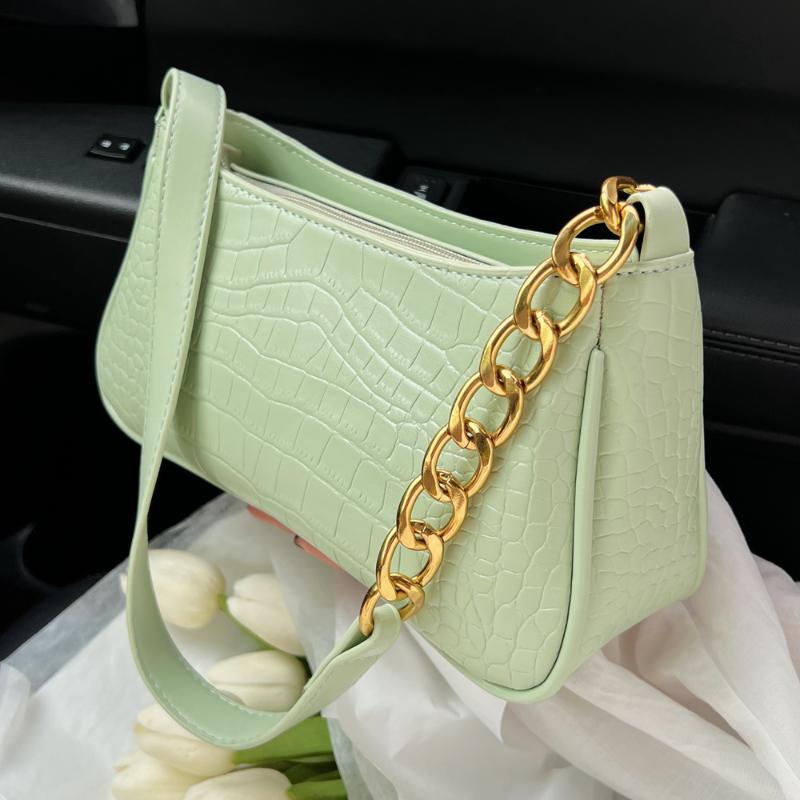 

Evening Bags Shoulder For Women 2022 Trend Luxury Designer Handbags Purse High Quality Fashion Crocodile Pattern Small Tote Bag With ZipEven, Black