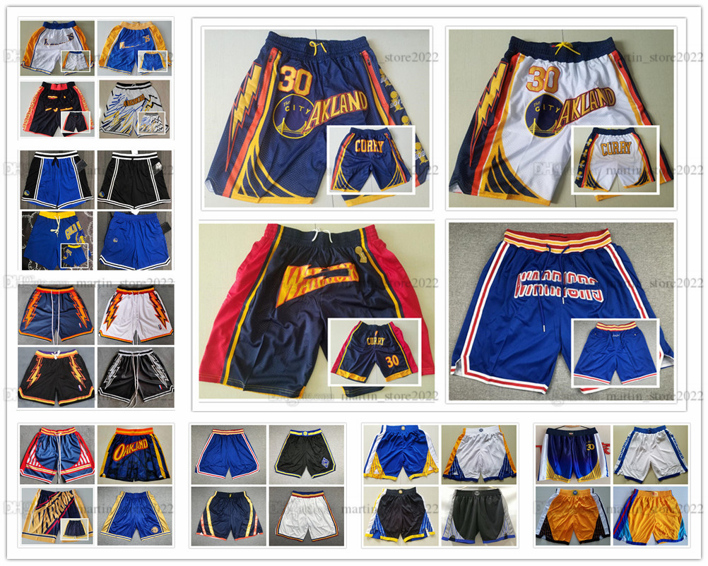 

2022 The Finals City Black 75th Blue Stephen Curry Basketball 30 Shorts Klay Thompson 1995-96 Just Don Wear Sports Pant Pocket Zipper Men Team Short Navy Poole Pants, Select number