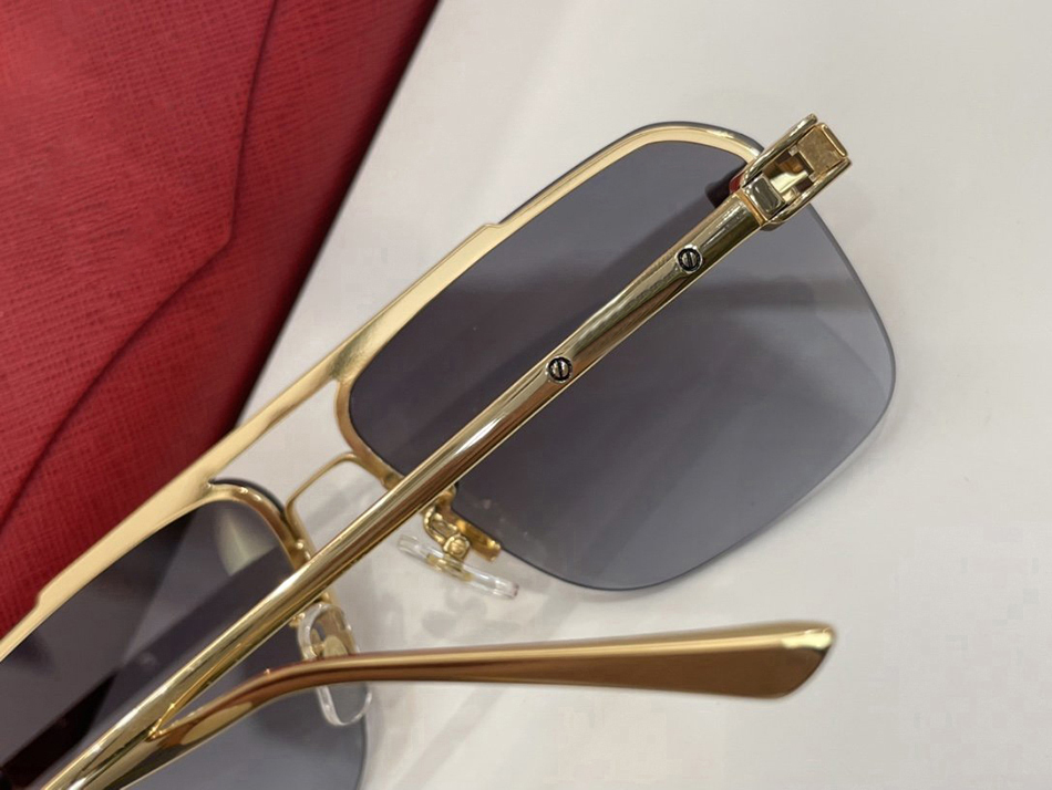 

High end Man Metal Sunglasses half frame gold silver Panther head symbol classic designer mens eyewear C de coating lens UV luxury Female accessories SIZE62-14-140