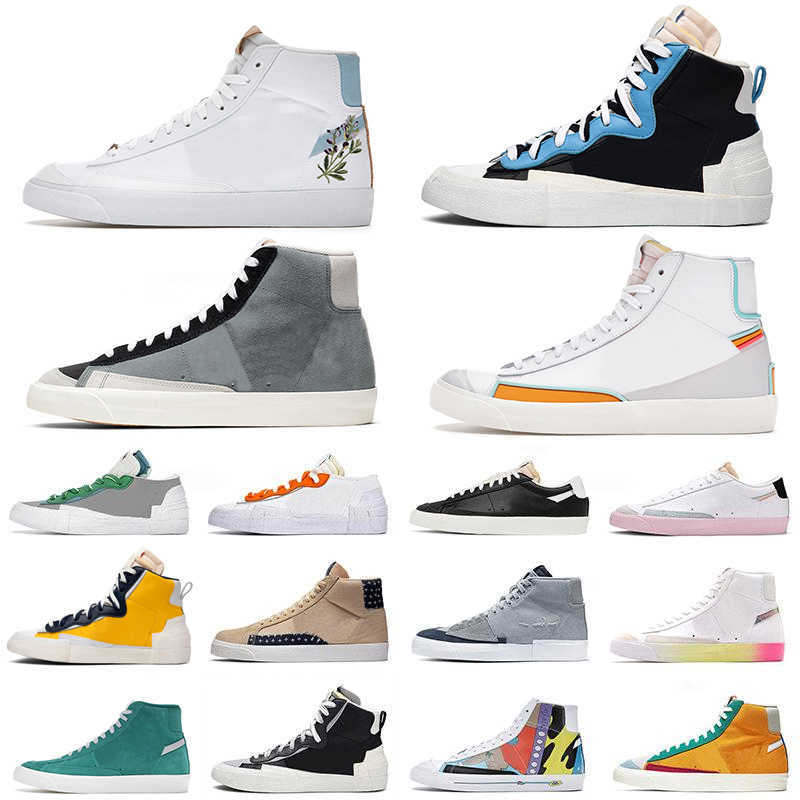 

blazer mid 77 vintage running shoes high low top glow in the dark have a good game Kumquat suede leather women mens trainers sports sneakers, High suede deep royal blue