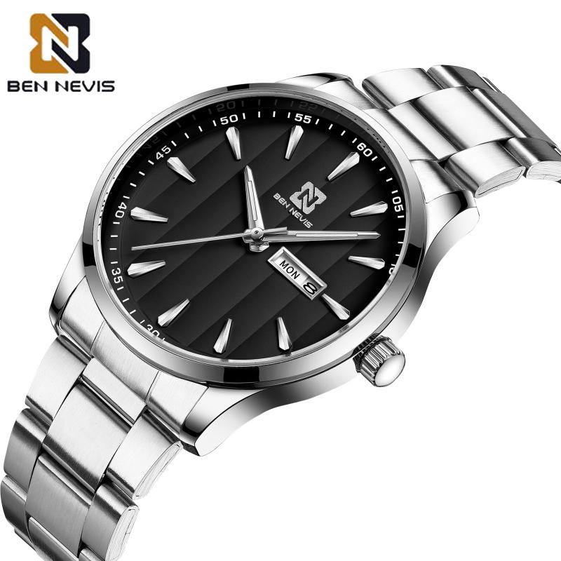 

Wristwatches Luxurious Atmosphere BEN NEVIS Simple Hour Marks Watches Military Sports Clock Unique Design Watch For Men Relogio Masculino, Bn001-3
