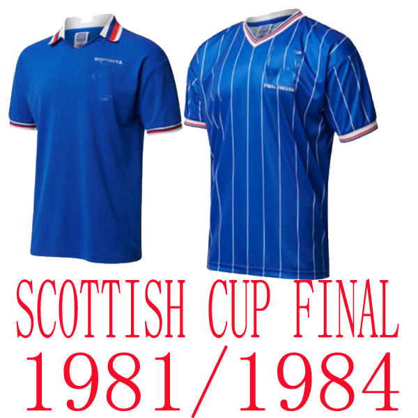 

SCOTTISH Rangers 1984 1981 retro soccer jerseys home SCOTTISH CUP FINAL shirts 81 84 blue jersey football shirt set kit