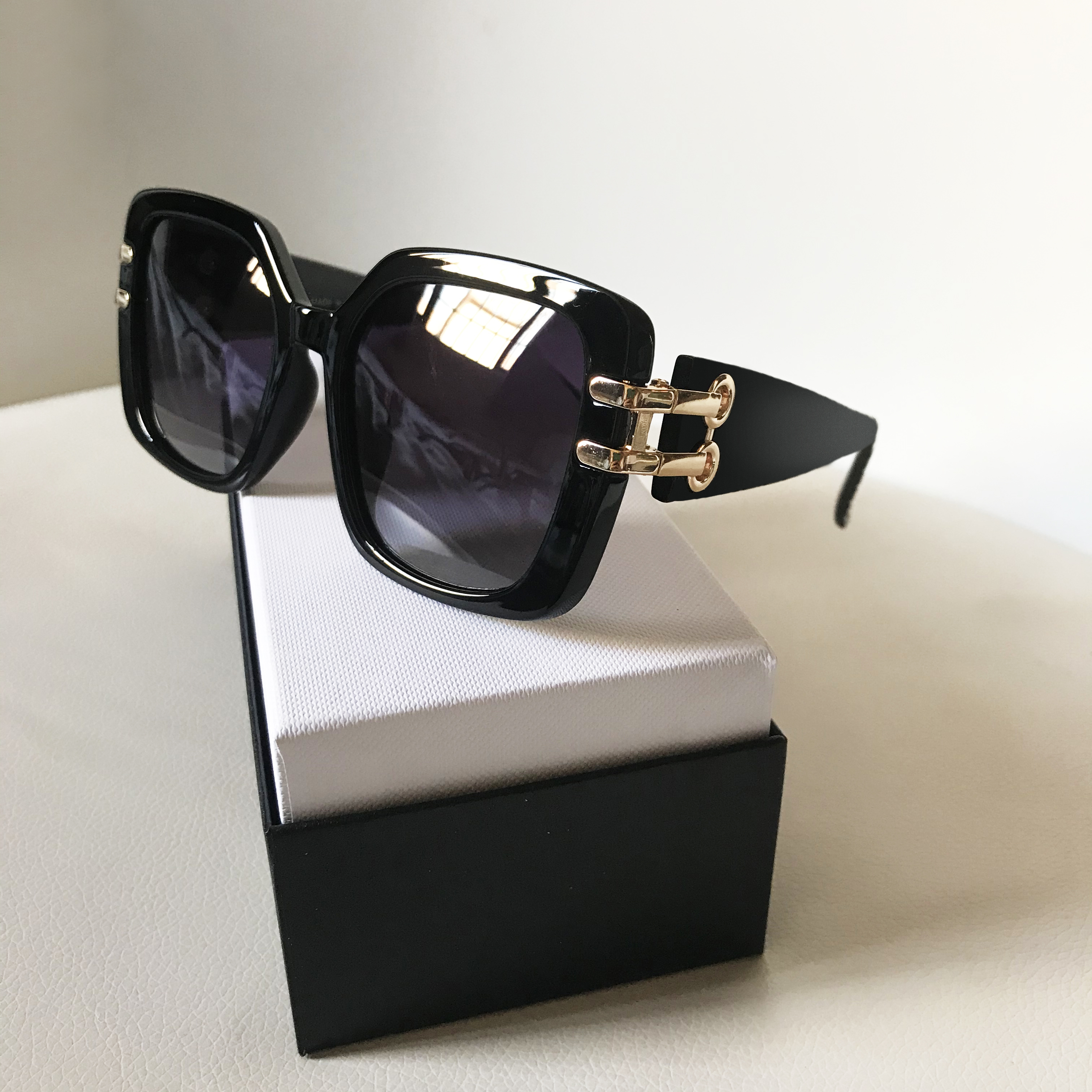 

Sunglasses designer womens sunglasses men classic Metal frame Black polarizing outdoor glasses anti UV radiation protection Woman fashion eyeglass Original Box