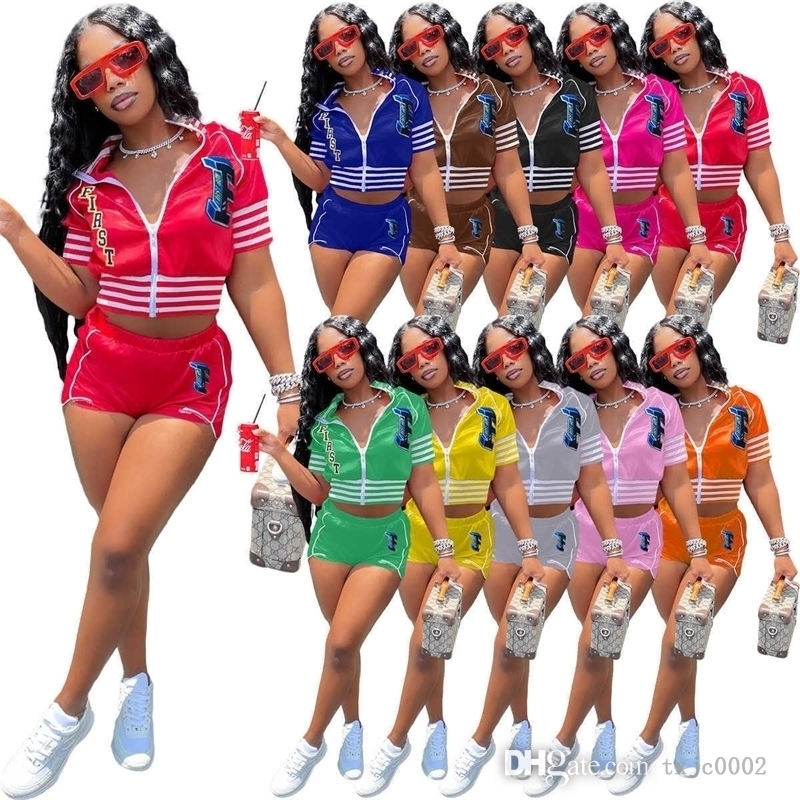 

Fashion Womens Tracksuits 2022 Spring And Summer Short Sleeve Pants Set Letter Printed Splicing Two Piece Baseball Jogging Suits, Stlye a mixed or give a list