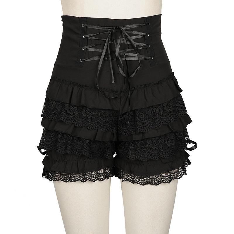 

Women' Panties Retro Black Gothic Steampunk Lolita Ruffle Lace Safety Shorts Pumpkin Bloomer High Waist Pants Women Boyshort, Red