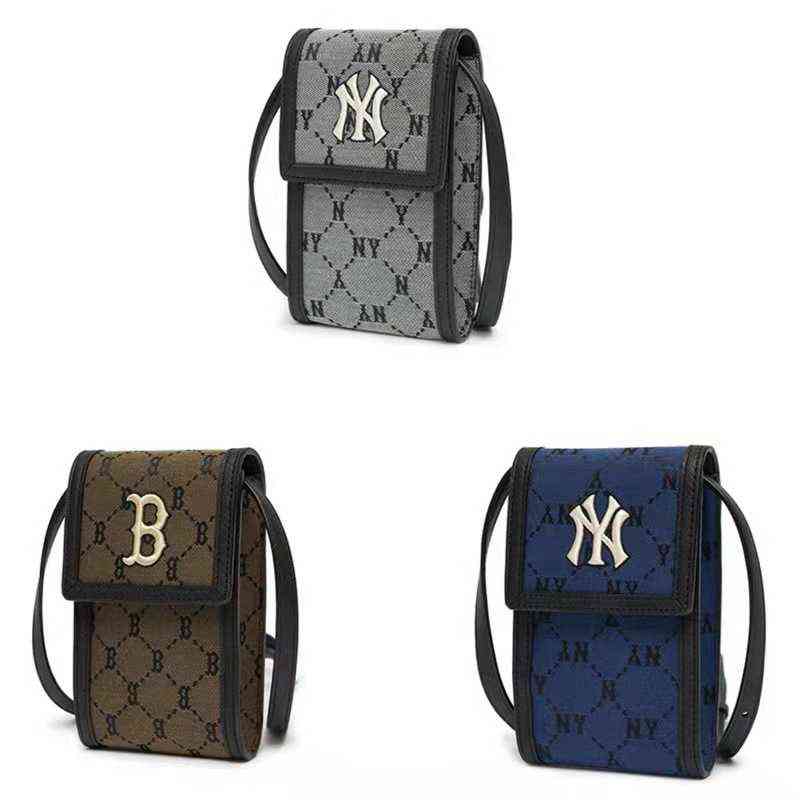 

50% discount bags MLB new mobile phone bag NY old flower embroidery zero wallet simple single shoulder messenger bag for men and women Luxury Designer, Navy blue
