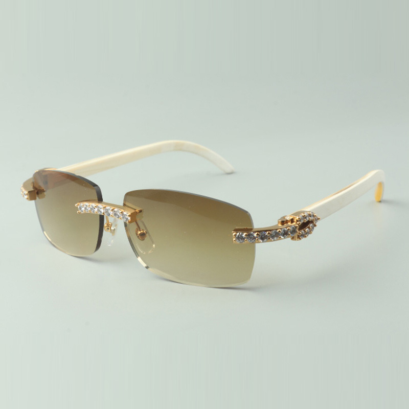 

XL diamond Buffs sunglasses 3524026 with natural white buffalo horn legs and 56mm Lenses