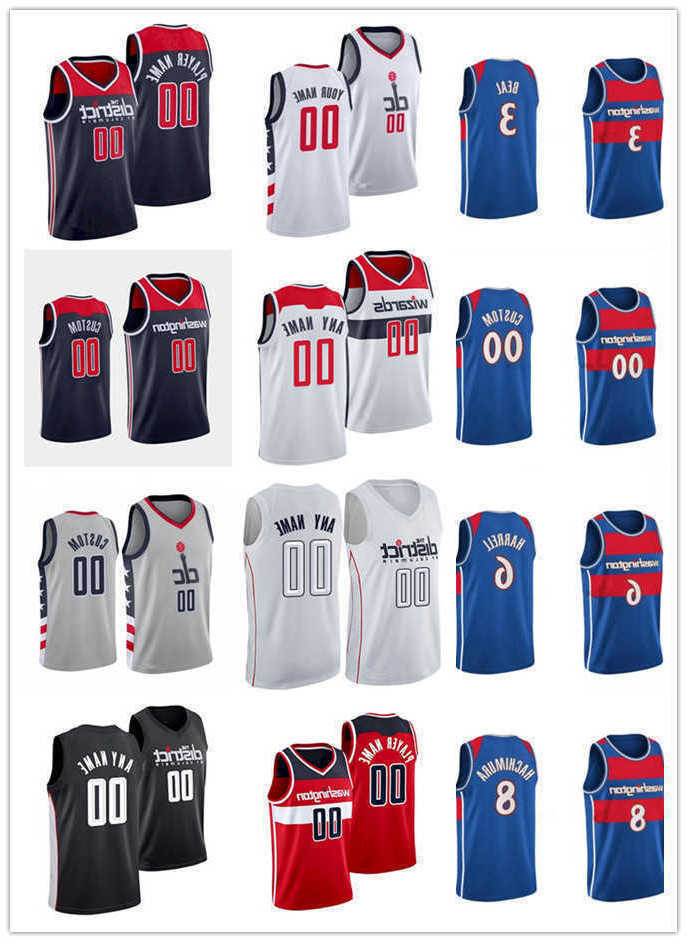 

75th Custom Men Women Youth Washington''Wizards''1 Kentavious Caldwell-Pope 6 Kristaps Porzingis 17 Joel Ayayi 3 Bradley Beal Basketball Jerseys, Brown