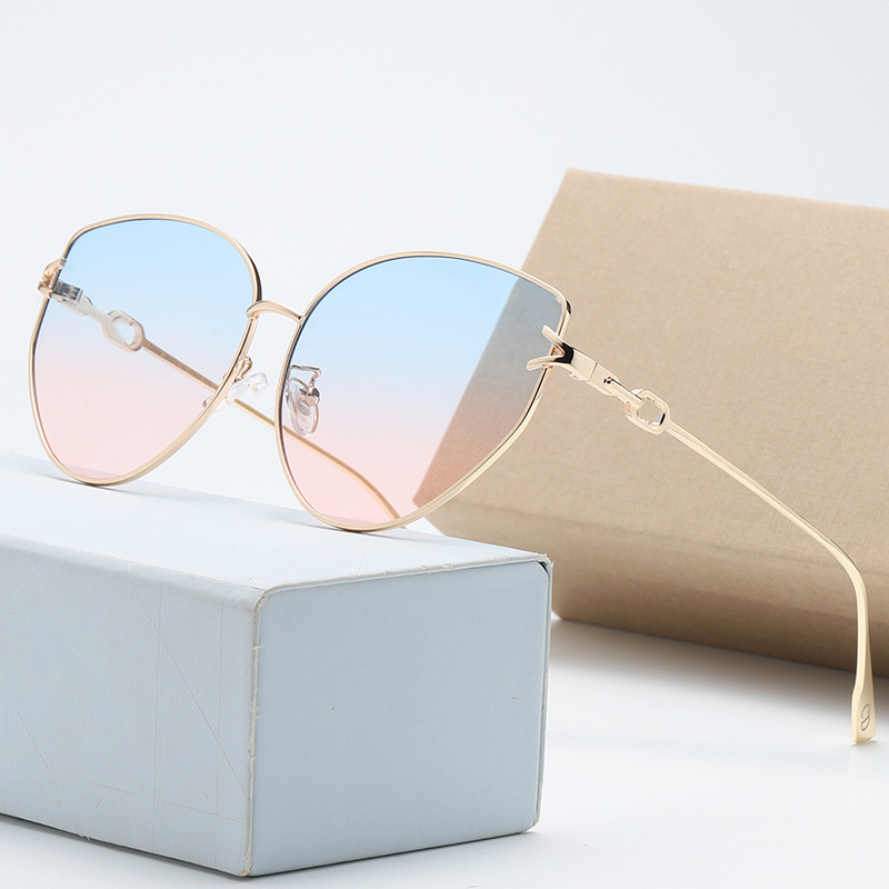 

Top luxury Sunglasses polaroid lens designer womens Mens Goggle senior Eyewear For Women eyeglasses frame Vintage Metal Sun Glasses With Box 002