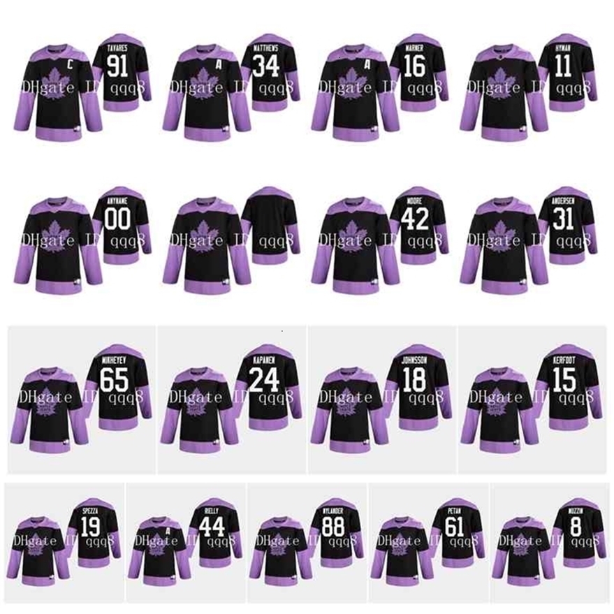 Xfl2020 95 Jersey Fights Cancer Practice 91 John Tavares 34 Auston Matthews 16 Mitch Marner 19 Jason Spezza Rielly Kapanen