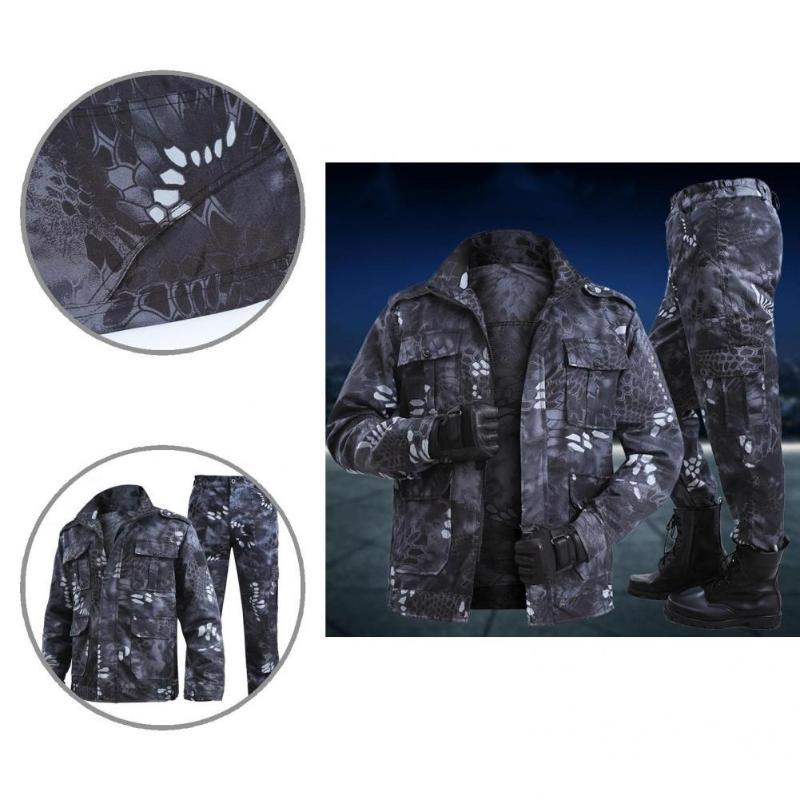 

Men's Tracksuits Pcs/Set Climbing Suit Stylish Fastener Tape Design Wear Resistant Outdoor Camouflage Sun-proof Sports SuitMen's, Black