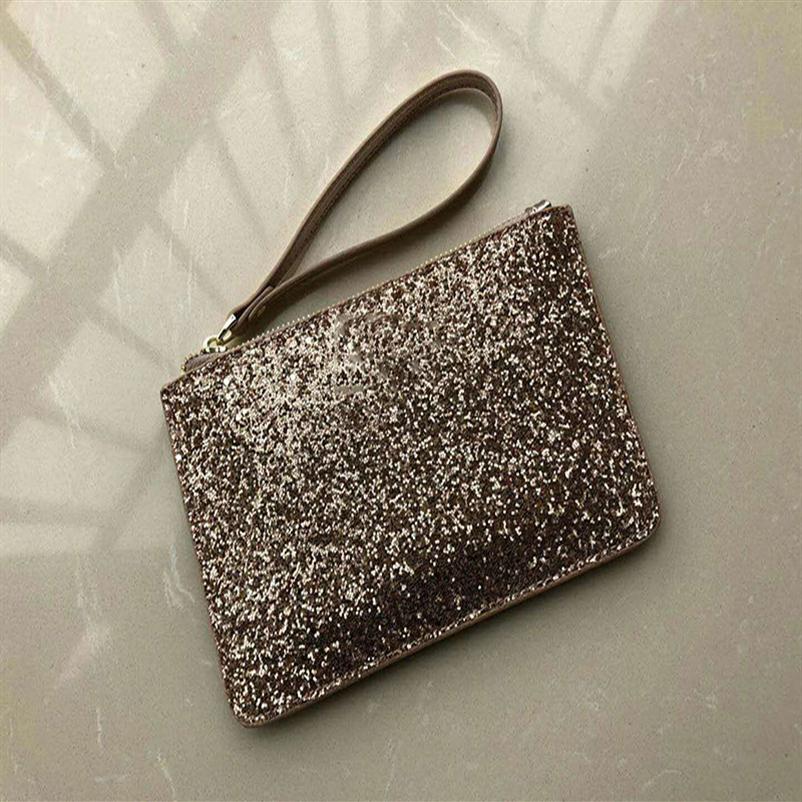 

brand designer clutch bags wristlets Christmas stars wallets shining glitter sparkle coin purses card Holders for women 2 colors2043, Pink