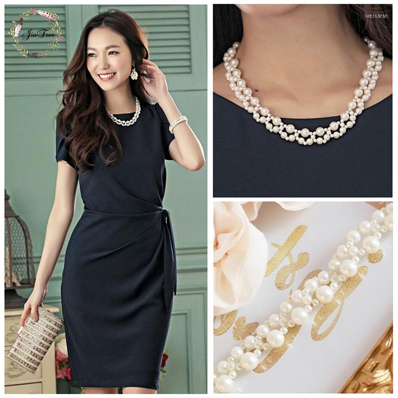 

Chains 2022 Fashion Woven Bib Collar Necklace & Pendant Chunky Luxury Choker Simulated Pearl Statement NecklaceChains