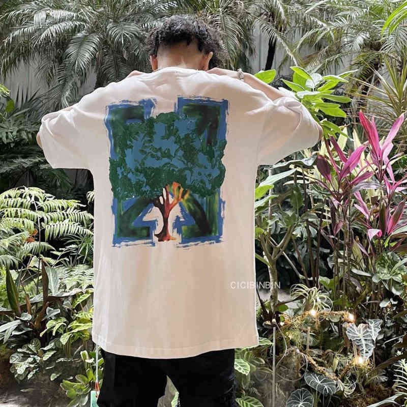 La marque est en plein essor de créateur T-shirt pour hommes mâles 2022 Summer Tees Top Quality Fashion Cross Paintings Arrow Tshirts Men's and W