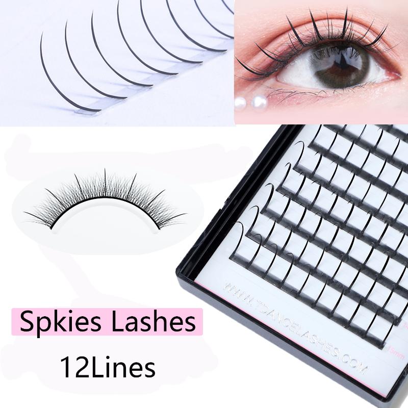 

False Eyelashes Premade Spikes Volume Fans Individual Wispy Fluffy 3D Mink Natural Professional Extension MakeupFalse FalseFalse