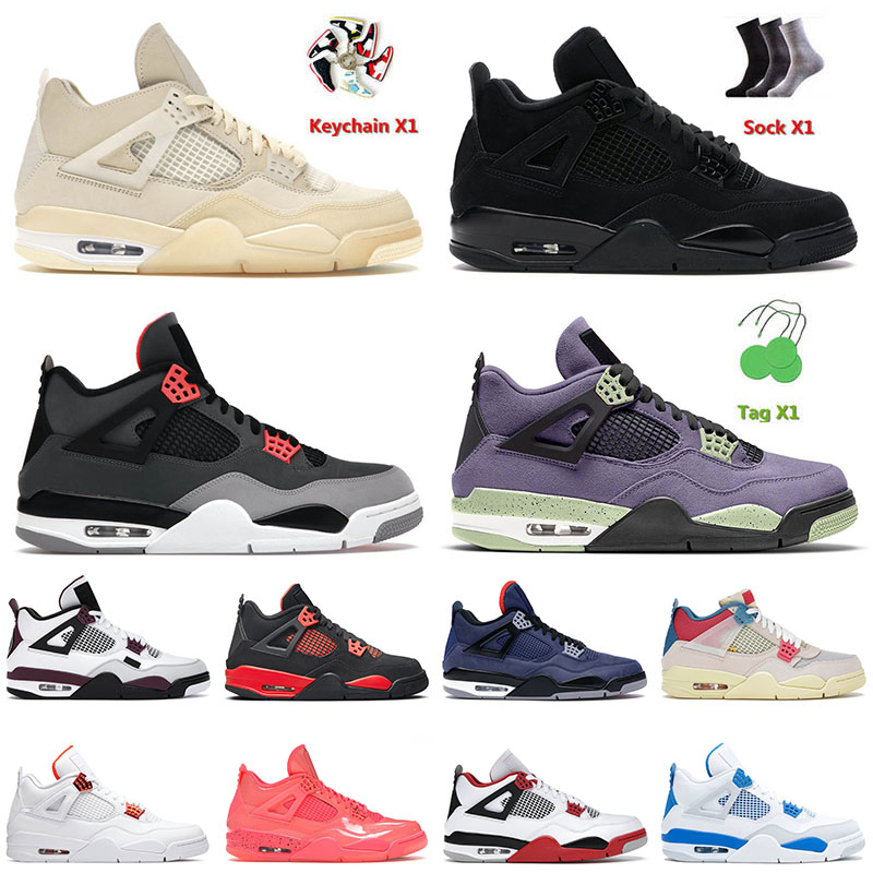 

Mens Basketball Jumpman Shoes Jordan 4 4s IV Black Cat Off White University Blue Sail Infrared Red Thunder Starfish Taupe Haze Trainers Sneakers, C44 taupe haze 40-47