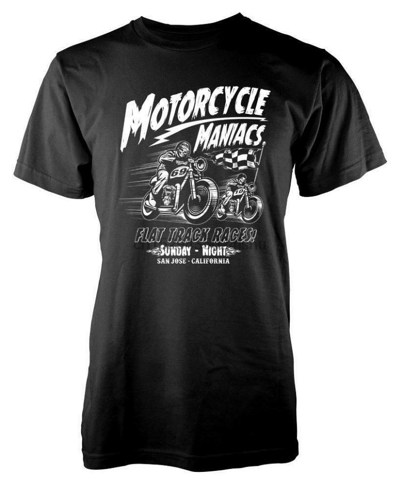 

Men' T-Shirts MOTORCYCLE MANIACS FLAT TRACK RACES CALIFORNIA ADULT T-SHIRT -XXL, Men-darkpurple