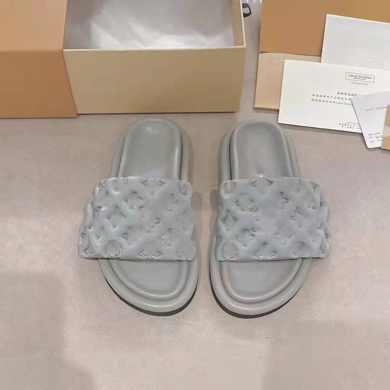 Design de diapositive pour femmes sandales oreiller sliders fashion fashion velcro rembourré la sangle avant de chaussures de pantoufle sandales
