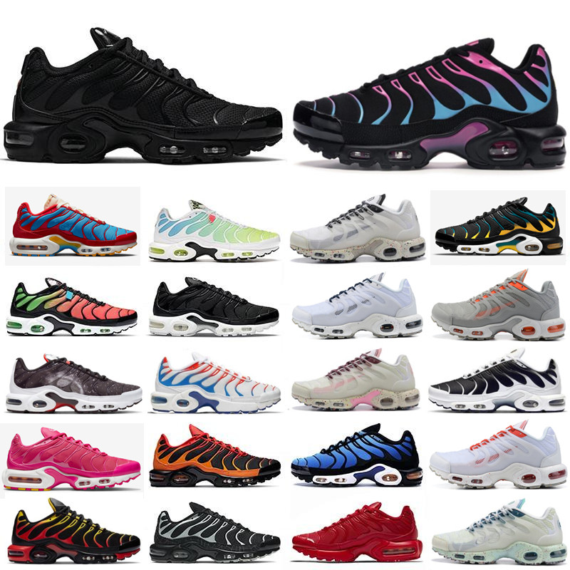 

2022 TN Plus Mens Running Shoes Pink Triple Black White Red Voltage Purple USA Lemon Lime Bumblebee Be True Trainers Sports Sneakers 36-45, 39
