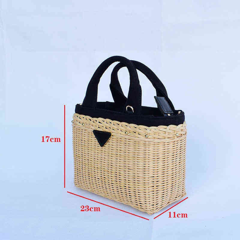 

Bags Beach Style Rattan Woven Bag Fashion Hand Women's Seaside Holiday 220301 Prad 93CP, Full black