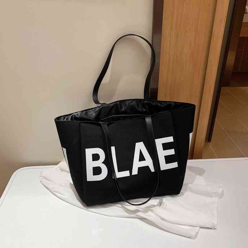 

New creative design advanced sail cloth bag design letter portable commuter leisure bag Purses_JCZE, White.