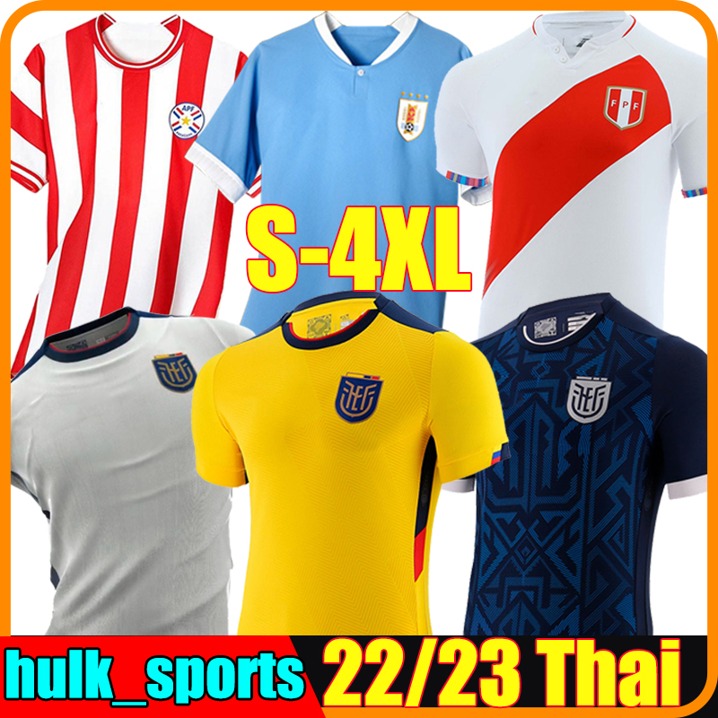 

4XL 2022 Ecuador Uruguay Soccer Jerseys camisetas de futbol Copa American 2023 G.PLATA GUERRERO FARFAN CUEVA 22/23 Peru L.suarez F. Gonzalo paraguay Football Shirt, Uruguay 21-22 away