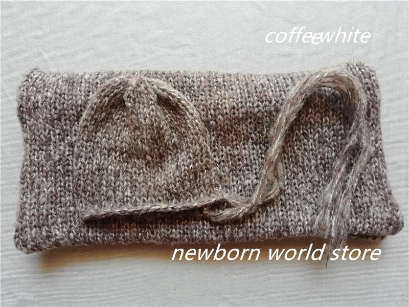 

Hair Accessories Born Pography Props Space Dye Mohair Hat And Wrap, Gray white