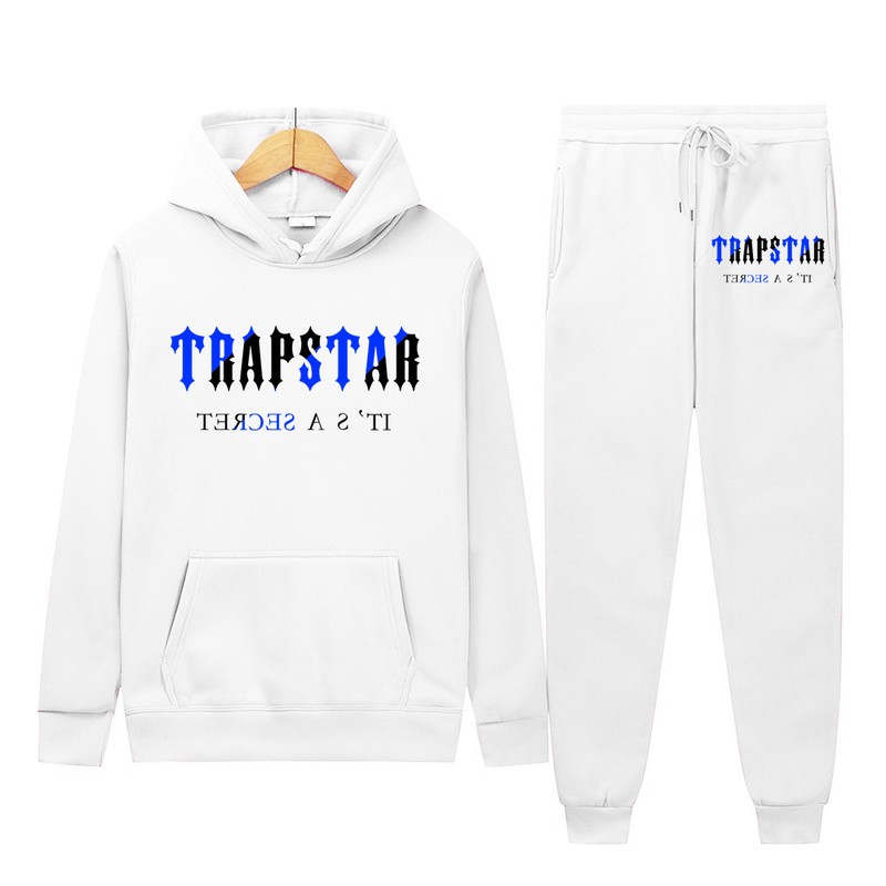 Autumn Tracksuit TRAPSTAR Printed Sportswear Men's 16 Colors Warm 2 Piece Loose Hooded Sweater Pants Men's And Women's Suits 220602