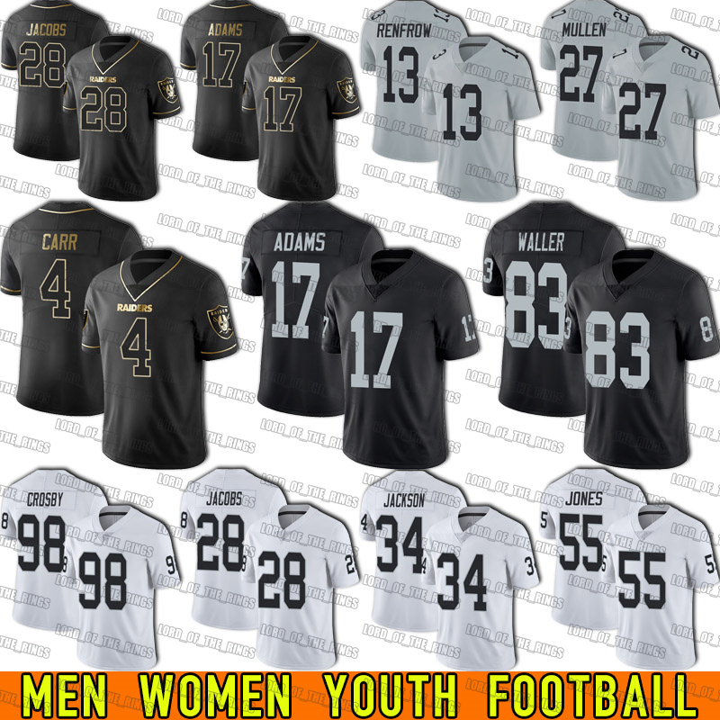 

Football Davante Adams Darren Waller Jersey Derek Carr Maxx Crosby Josh Jacobs Jerseys Las Vegas''Raiders''men Hunter Renfrow Woodson Moehrig Mullen, Youth custom jersey (txz)