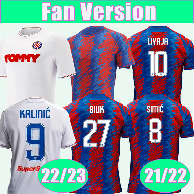 

21 22 23 Hajduk Split VUSKOVIC KACANIKLIC Men Soccer Jerseys COLINA VUKOVIC K. DIMITROV Home Away Blue Red Shirt Adult Uniforms, Qm6096 21 22 away no patch