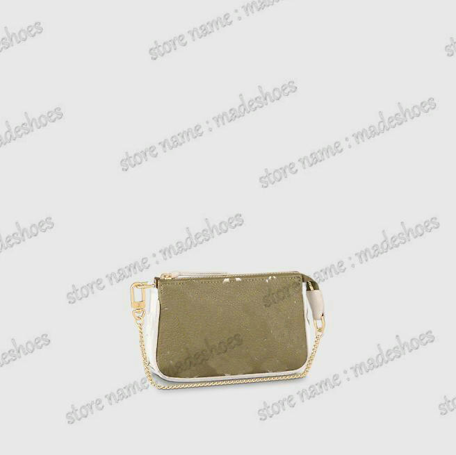 

Mini Pochette Accessoires Chain Top Handle Bag Spring in the City capsule collection Womens Monograms Leather Luxury CrossBody Purse Wallet Khaki / Beige / Cream