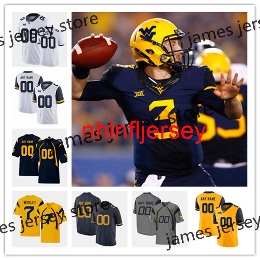 

NCAA Custom West Virginia Mountaineers Football Jersey 13 Rasul Douglas 6 Dravon Askew-Henry 7 Brendan Ferns 8 Kwantel Raines 11 David Long, Navy