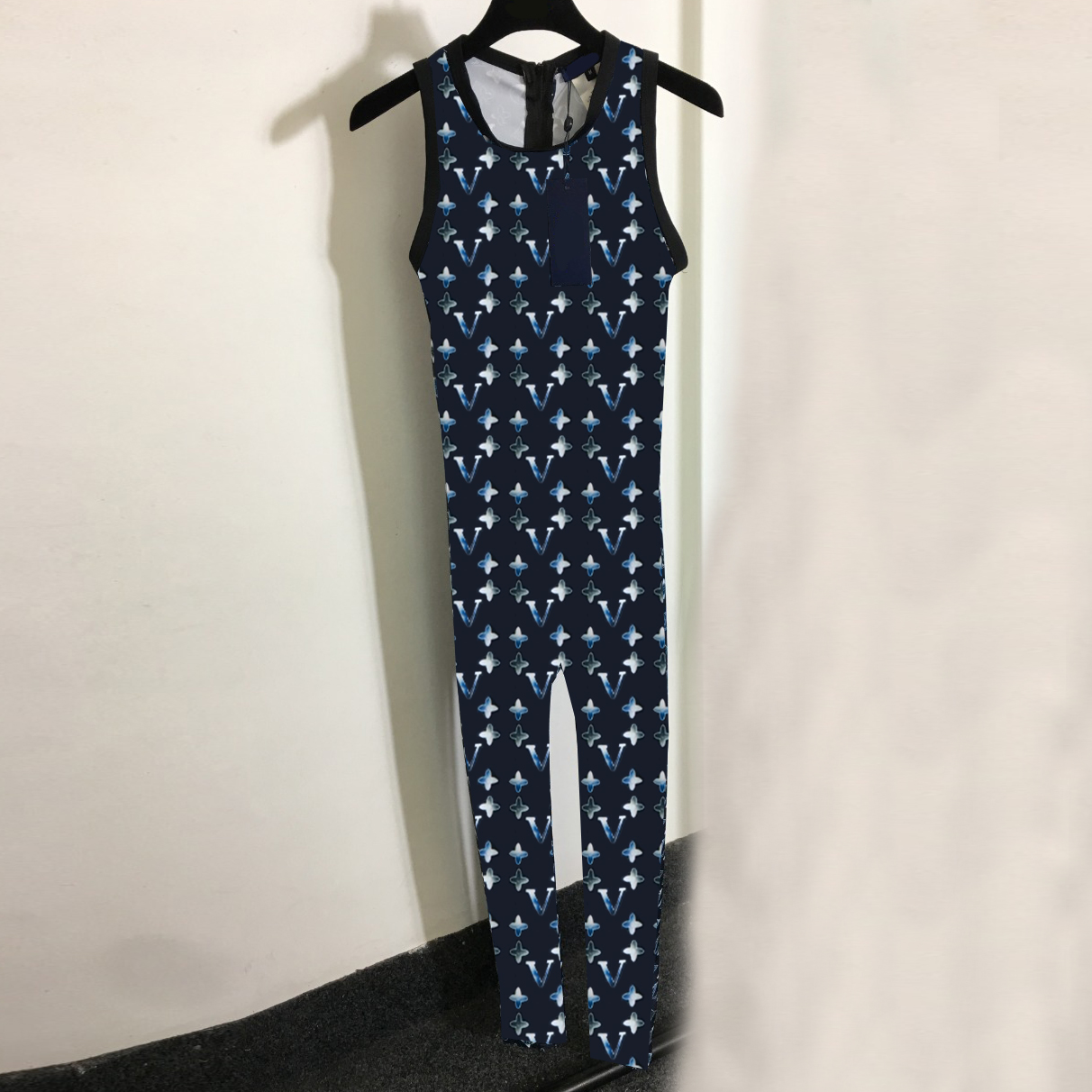 

Casual Designer Sleeveless Swimwear Yoga Fitness Pants Back Zipper Jumpsuit Women One Piece Diving Surfing Swimming Wear, 1#