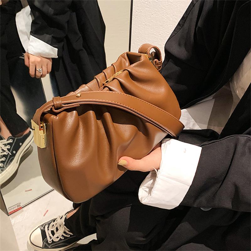 

Evening Bags Advanced Pleated Feeling Women Bag 2022 Trendy Female Crossbody With High Quality PU Leather Fashion Shoulder PursesEvening, White