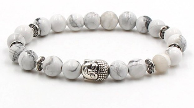 

good Fashion Strands Natural Stone turquoise wolf head lion head owl adjusted Bracelet elastic sd45u