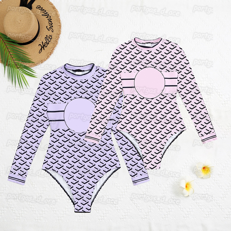 

Goddess Printed Womens Swimsuit One Piece Padded Swimwear Long Sleeve Swimsuits Sport Swim Yoga Bodysuit, Pink with label