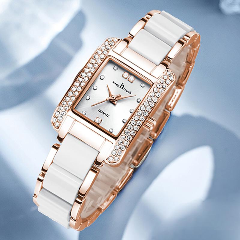 

Wristwatches Fashion Women Watch 2022 Casual Ladies Ceramic Strap Diamond Quartz Watches For Crystal Clock Relogio FemininoWristwatches, Gold
