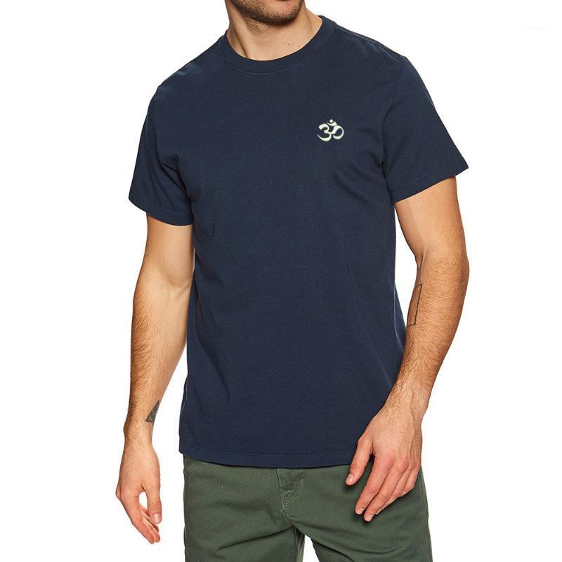 

Men' T-Shirts Mens Yoga Aum Om Ohm Embroidered T-shirt Embroidery Shirts, Black