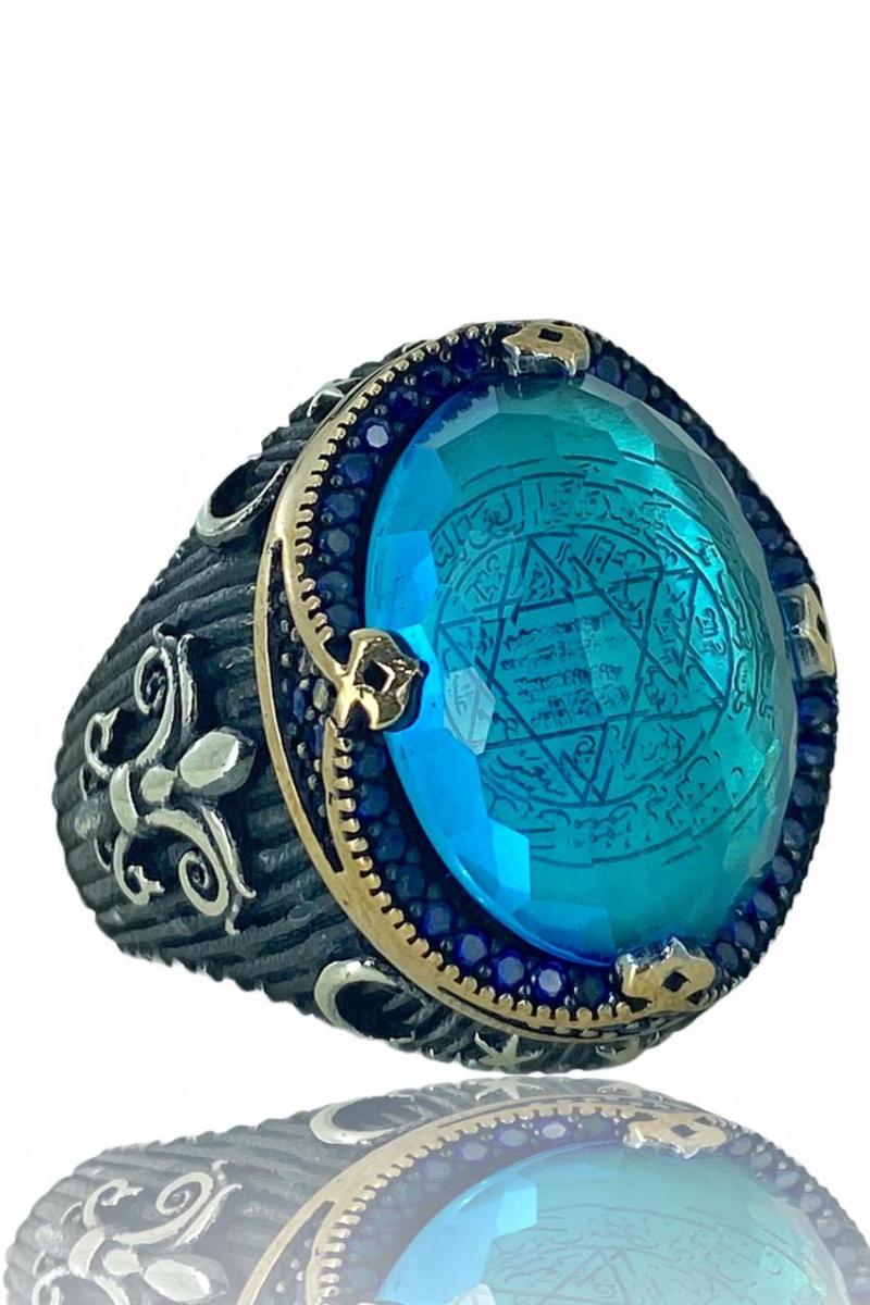 

Cluster Rings Of Star David Solomon Blue Topaz Natural Stone Handmade Top Quality 925 Sterling Silver RingCluster ClusterCluster