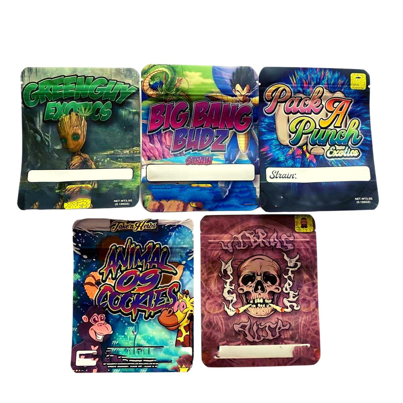 

Packing Bags Greenghy Exotic Big Bang Budz Pack A Punch Animal Og Skl Smoking Custom Printed Mylar 3.5g Edibles Packaging jllmIh