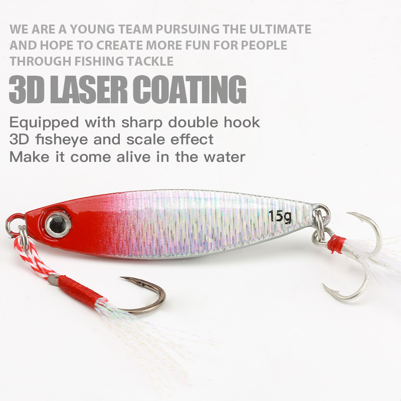 

7/10/15/20g Metal Jigs Lure Bass Fishing Metal Jig with Double Hook Treble Hooks Satwater Isca Artificial Fish Tackle Pike Lure