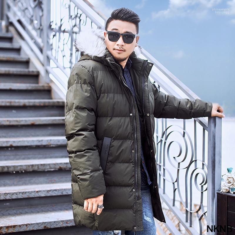 

Plus Size Coat 9XL Long Coats Men Winter Parkas Casual Windproof Cotton Hooded Jacket Mens Outerwear Phin22, Black