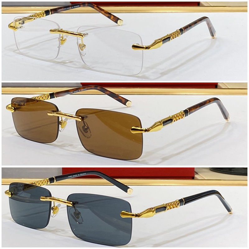 

carti glasses 31368668 Fashion mens sunglasses srameless Sunshade Composite Metal Rimless Optical Frame Classic Rectangle Square Gold Luxury glasses for women