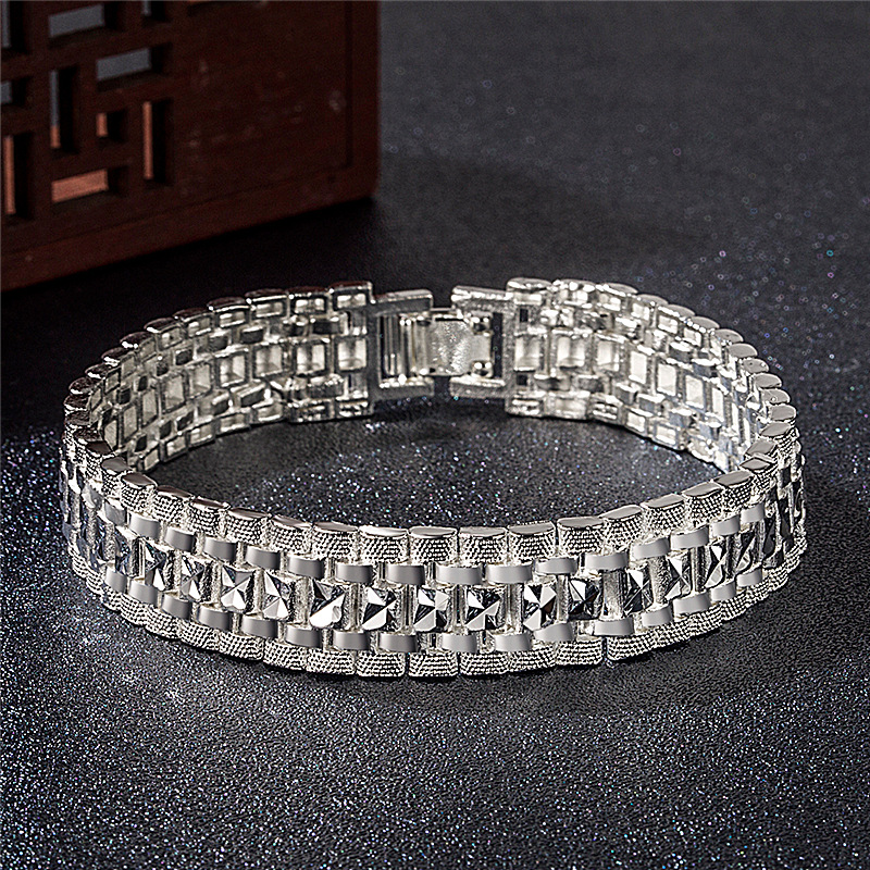 

New Car Flower Square Bracelet Width 12mm Bracelet Women and Men Jewelry Gifts